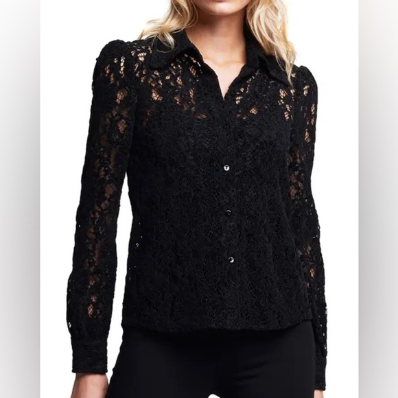 L’Agence Jenica Lace Button-Up Shirt - Picture 1 of 6